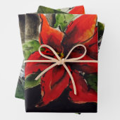 Kerstpoinsettia Inpakpapier Vel (In situ)