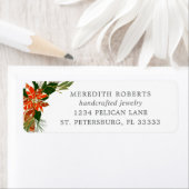 Kerstpoinsettia Jwelry Design Return Address Etiket (Insitu)