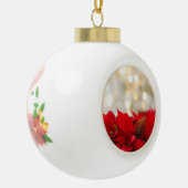 Kerstpoinsettia Keramische Bal Ornament (Links)