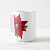 Kerstpoinsettia Koffiemok (Voorkant links)