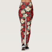 Kerstpoinsettia Leggings (Achterkant)