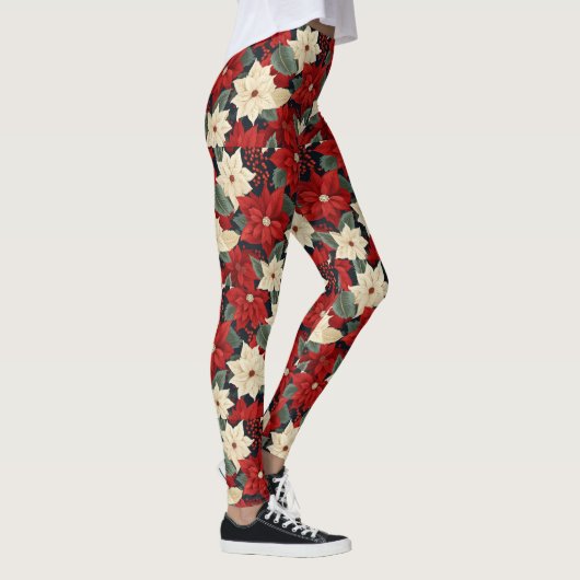 Kerstpoinsettia Leggings (Rechts)