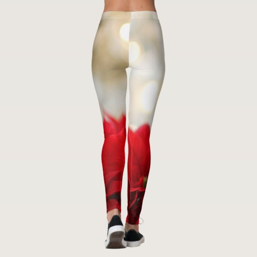 Kerstpoinsettia Leggings (Achterkant)