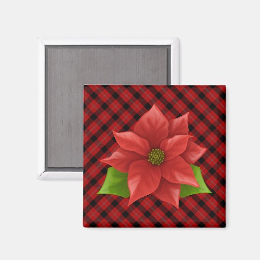 Kerstpoinsettia Magnet (Voorkant / Achterkant)