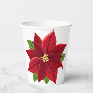 Kerstpoinsettia Papieren Bekers