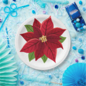 Kerstpoinsettia Papieren Bordje (Feest)