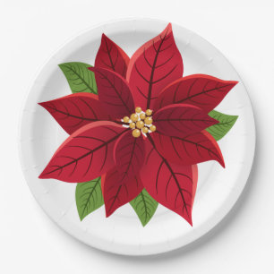 Kerstpoinsettia Papieren Bordje
