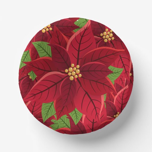 Kerstpoinsettia Papieren Kommen (Voorkant)