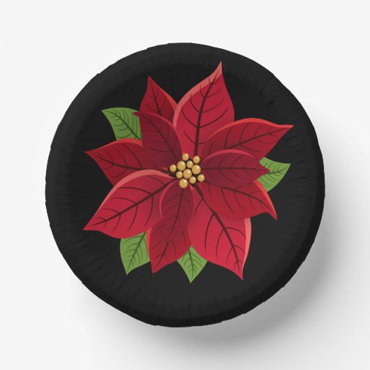 Kerstpoinsettia Papieren Kommen (Voorkant)