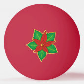 Kerstpoinsettia Pingpongbal (Voorkant)