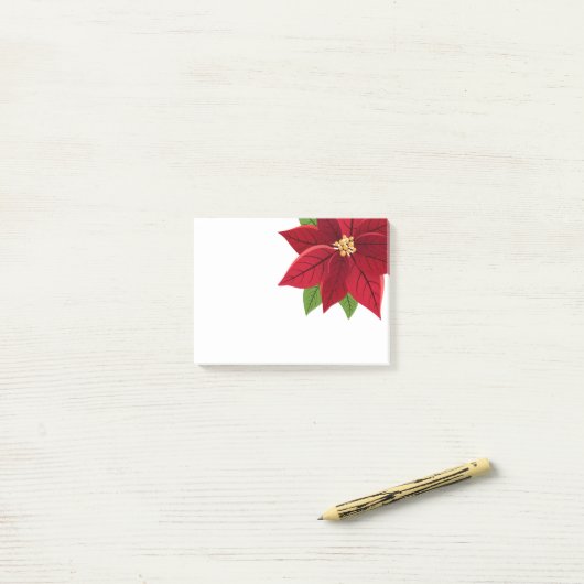 Kerstpoinsettia Post-it® Notes (Op bureau)