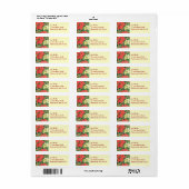 Kerstpoinsettia Retouradreslabel Etiket (Full Sheet)