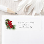 Kerstpoinsettia Retouradreslabel Etiket (Insitu)