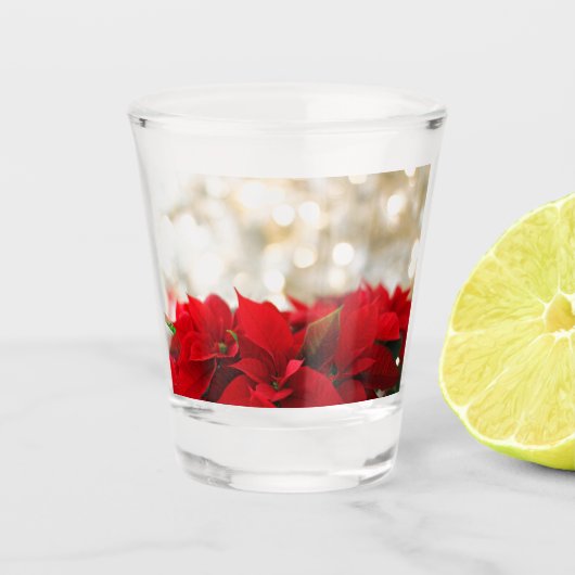 Kerstpoinsettia Shot Glas (Voorkant)