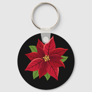 Kerstpoinsettia Sleutelhanger