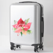 Kerstpoinsettia Sticker (Koffer)