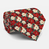 Kerstpoinsettia Stropdas (Opgerold)