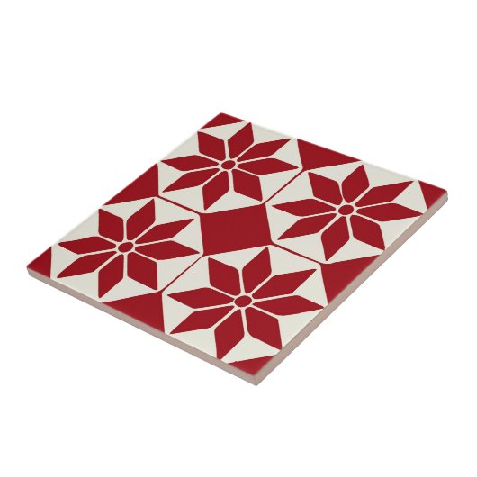 Kerstpoinsettia Tegeltje (Zijkant)