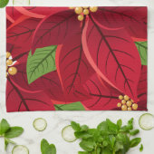 Kerstpoinsettia Theedoek (Gevouwen)