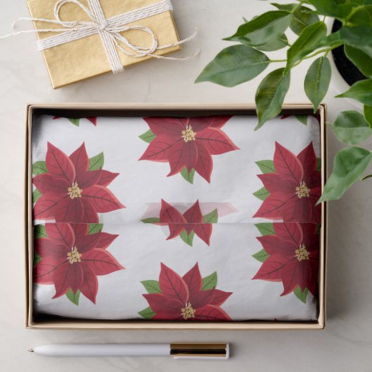 Kerstpoinsettia Tissuepapier (Geschenk)