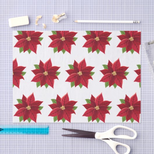 Kerstpoinsettia Tissuepapier (Craft)