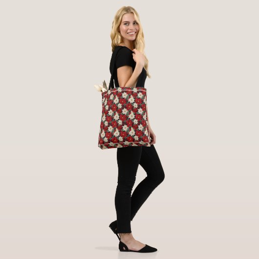 Kerstpoinsettia Tote Bag (Op model)
