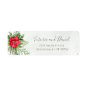 Kerstpoinsettia Winter Floral Greenery Etiket (Voorkant)