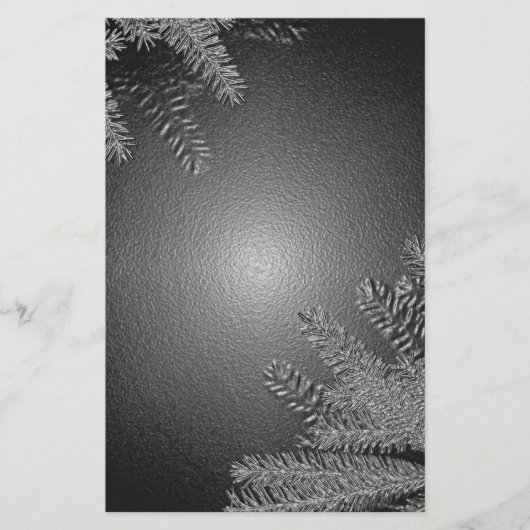 Kerstpoinsettia zwart en grijs briefpapier (Voorkant)