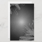 Kerstpoinsettia zwart en grijs briefpapier (Voorkant / Achterkant)