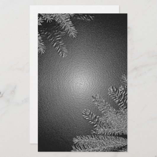 Kerstpoinsettia zwart en grijs briefpapier (Voorkant / Achterkant)