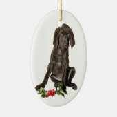 kerstpointer Puppy Keramisch Ornament (Rechts)