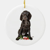 kerstpointer Puppy Keramisch Ornament (Achterkant)