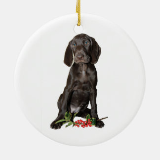 kerstpointer Puppy Keramisch Ornament