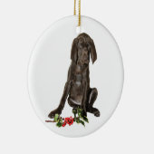 kerstpointer Puppy Keramisch Ornament (Rechts)
