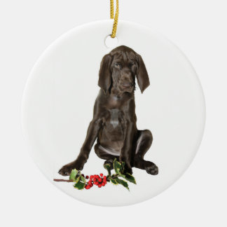 kerstpointer Puppy Keramisch Ornament