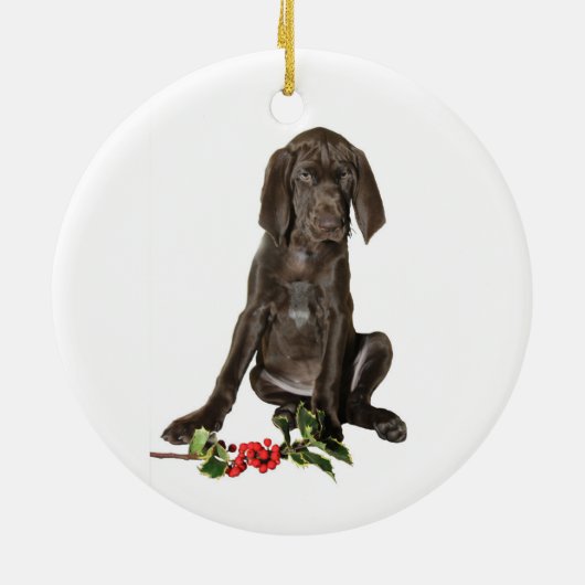 kerstpointer Puppy Keramisch Ornament (Achterkant)