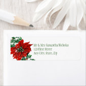 Kerstpointsettia WinterAdresetiketten Etiket (Insitu)
