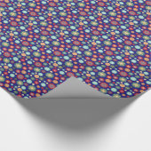 Kerstpoka Dot Snowflake Retro Patroon Cadeaupapier (Hoek)