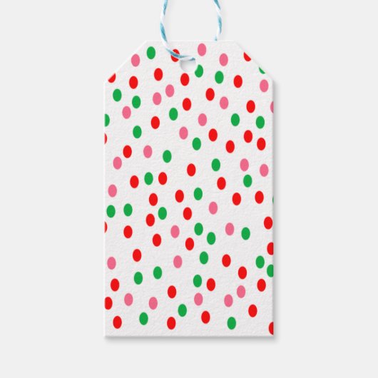 kerstpoka Dots Cadeaulabel (Voorkant)