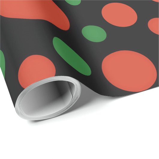 Kerstpoka Dots. Cadeaupapier (Rol Hoek)