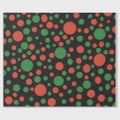 Kerstpoka Dots. Cadeaupapier (Vlak)