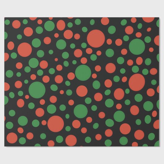 Kerstpoka Dots. Cadeaupapier (Vlak)