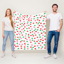 kerstpoka Dots Fleece Deken