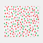 kerstpoka Dots Fleece Deken (Voorkant (Horizontaal))