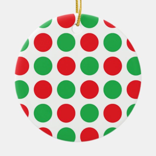 kerstpoka Dots Keramisch Ornament (Voorkant)