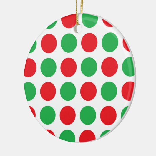 kerstpoka Dots Keramisch Ornament (Links)