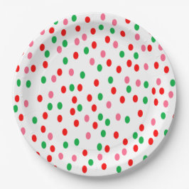 kerstpoka Dots Papieren Bordje