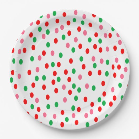 kerstpoka Dots Papieren Bordje (Voorkant)