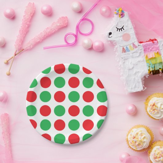 kerstpoka Dots Papieren Bordje (Feest)
