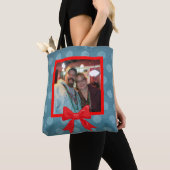 Kerstpokadot met rode boe tote bag (Dichtbij)